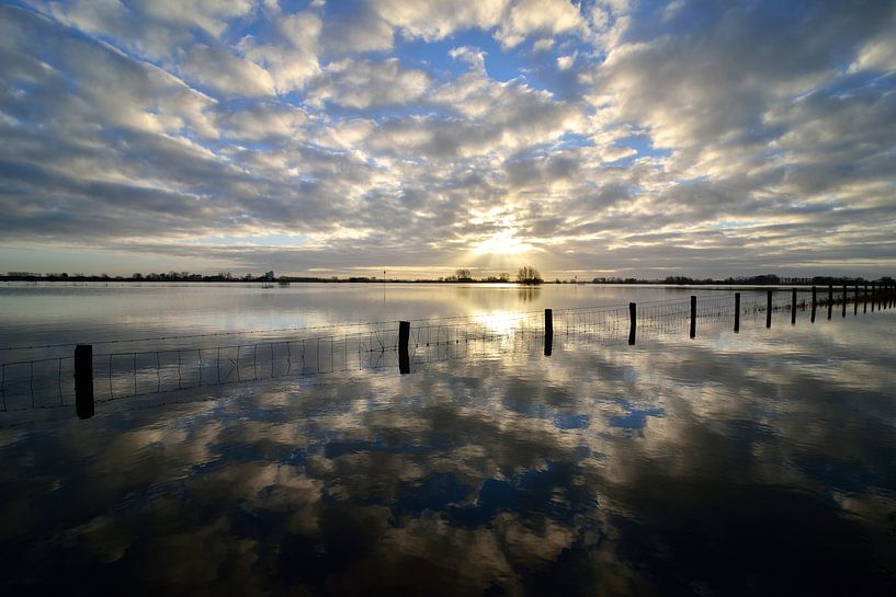 Niveau d'eau élevé dans la rivière IJssel par Sjoerd van der Wal Photographie