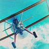 Schilderij van een vliegende Boeing Stearman Model 75 van Jan Keteleer (JanKé): Een reis voorbij het canvas