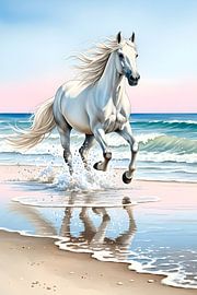White Horse by the Sea by DNArt Gallery's