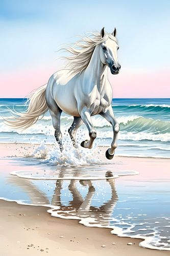 Het witte paard aan zee