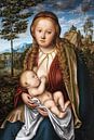 Lucas Cranach de Oude. Madonna met kind van 1000 Schilderijen thumbnail