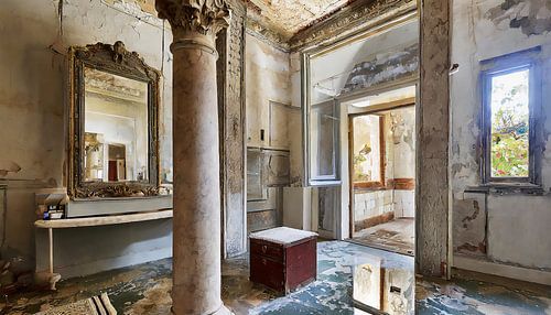 Verloren plaats met kolommen