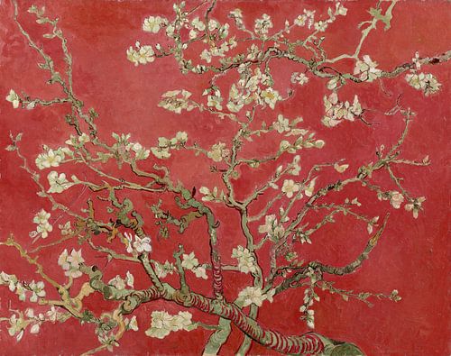 Fleur d'amandier par Vincent van Gogh (Rouge) sur Masters Revisited
