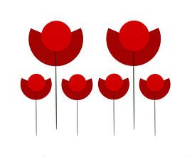 Minimalistische tulpen van Angelika Beuck