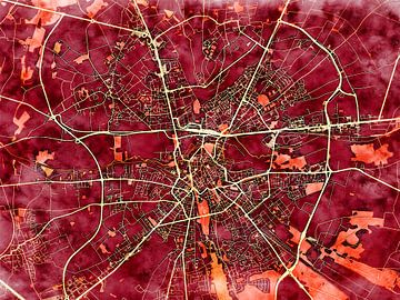 Kaart van Bourges in de stijl 'Amber Autumn' van Maporia