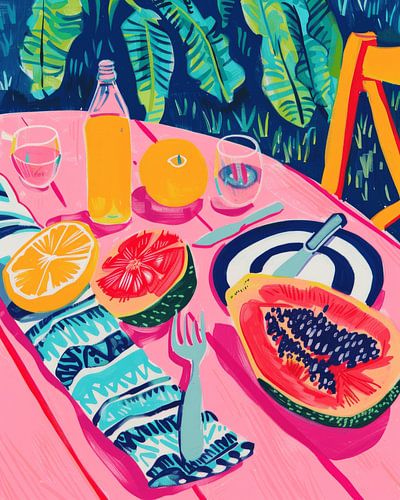 Nature morte moderne et colorée