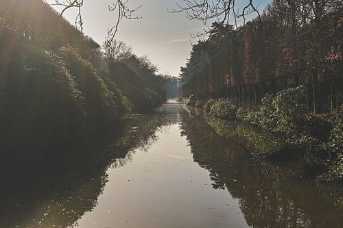 Mistige Ochtend bij Kasteel 's-Gravenwezel van Kristof Leffelaer