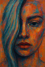 Portrait d'une femme aux cheveux longs