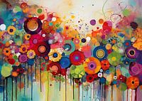 Geometric abstract circles and flowers