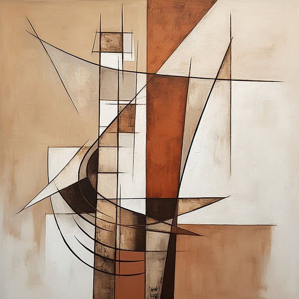 Abstract bruin | Abstract bruin van Abstract Schilderij