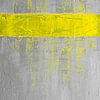 Yellow stripe grey abstract by Joske Kempink