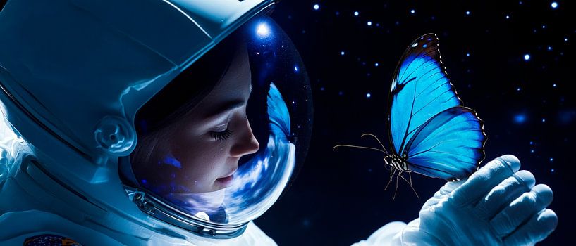 Space and butterfly by Poster Art Shop
