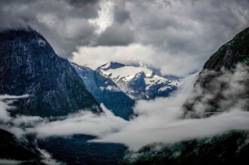 A view of the amazing and idyllic Norwegian landscape. Autumn image of mountains. by Peter Jacek