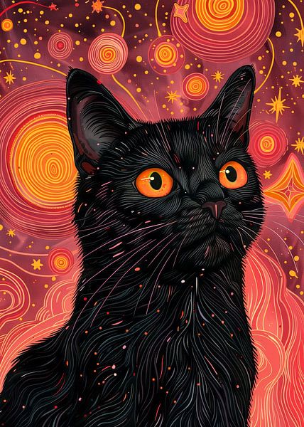 Black cat in space 10 #cat by JBJart Justyna Jaszke