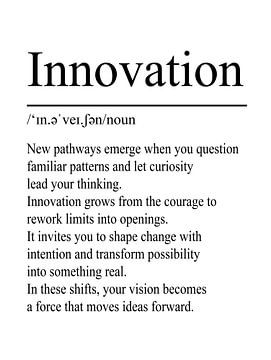 Innovation Definition - White by WordsThatInspire
