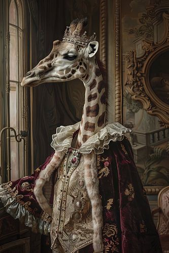 Giraffe in koninklijke barokstijl