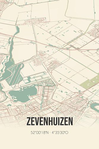 Alte Karte von Zevenhuizen (Südholland)