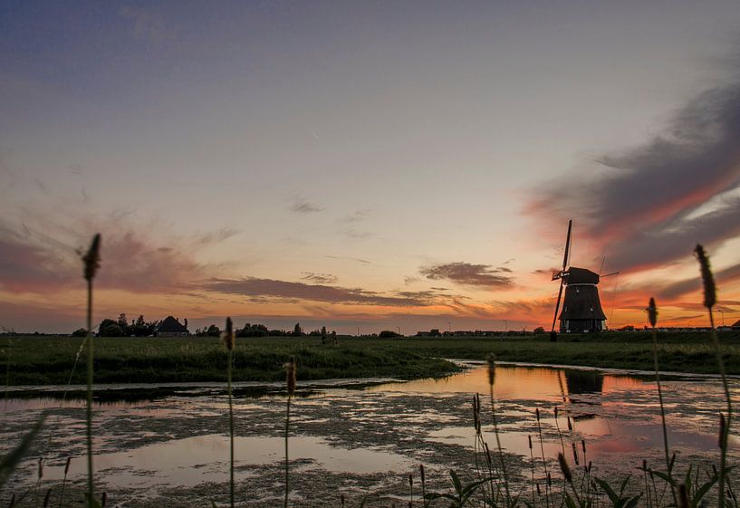 Windmolen &quot;de Kathammer&quot; tijdens zonsondergang von Jack Koning