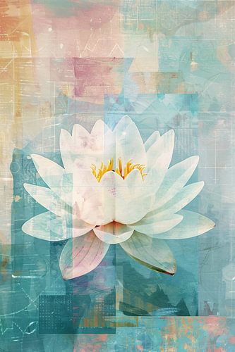 Abstracte schildering van een waterlelie