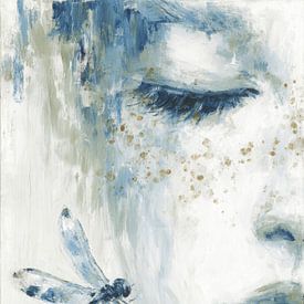 A dreamy dragonfly and a closed eye by But First Framing