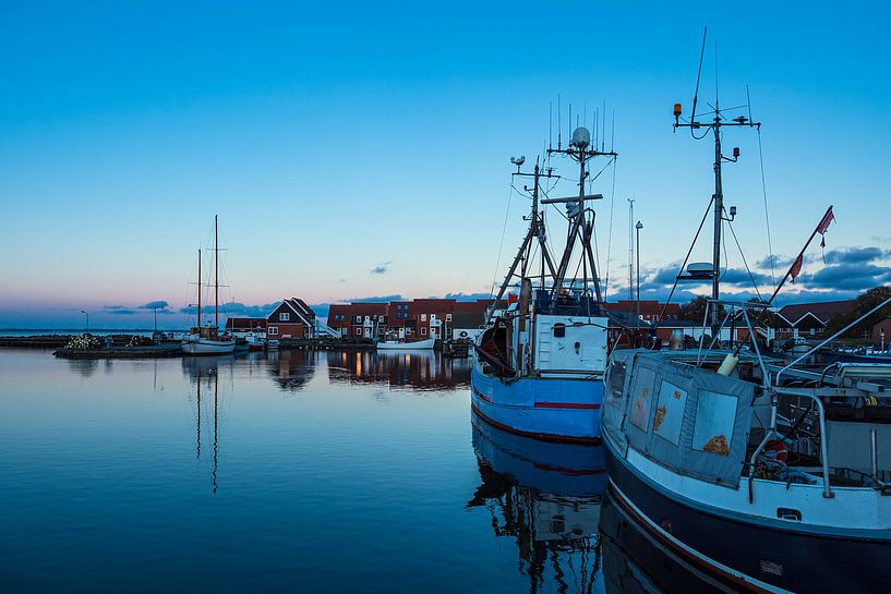 View to the port of Klintholm Havn in Denmark van Rico Ködder