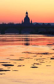 Dresden Frauenkirche, picturesque winter evening by Thomas Jäger