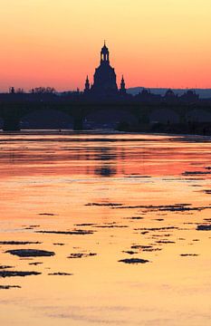 Frauenkirche Dresden, malerischer Winterabend
