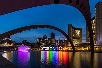 Toronto city center at night by Roland Brack