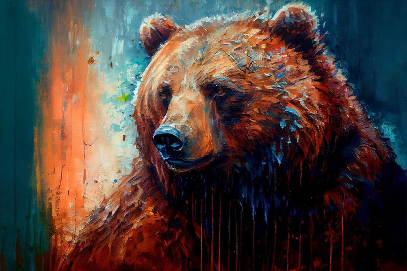 Portrait of an elegant Grizzly bear by Whale & Sons