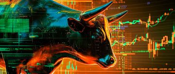 Bull-markt visualisatie - Futuristisch van Poster Art Shop