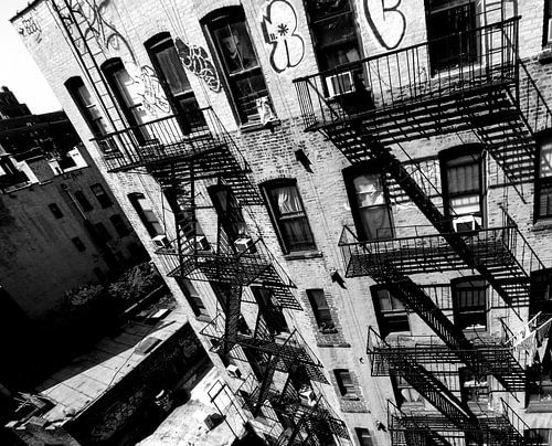 Fire escapes in New York City