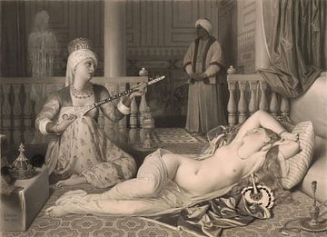 Jean-Auguste-Dominique Ingres, Odaliske mit einer Sklavin - 1839-1840 von Atelier Liesjes