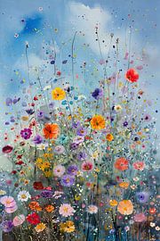 Bloemen | Bloemenveld Impressionisme van De Mooiste Kunst