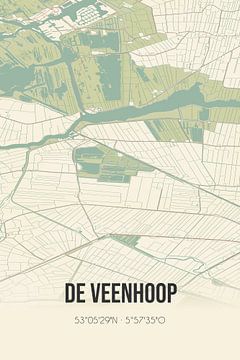 Alte Karte von De Veenhoop (Fryslan) von Rezona