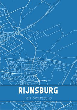 Blauwdruk | Landkaart | Rijnsburg (Zuid-Holland) van Rezona