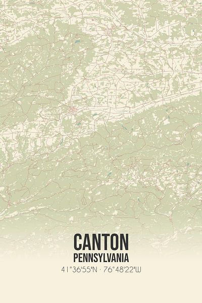 Carte ancienne de Canton (Pennsylvanie), USA. par Affiches de lieux