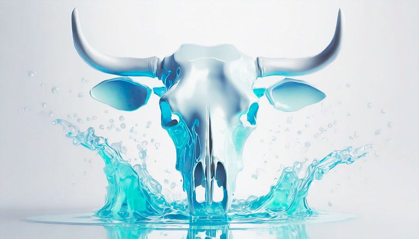 Cow skull with background pattern by Mustafa Kurnaz