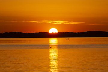 Zonsondergang aan de Chiemsee van Walter G. Allgöwer