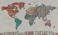 Wereldkaart in sloophout van Frans Blok thumbnail