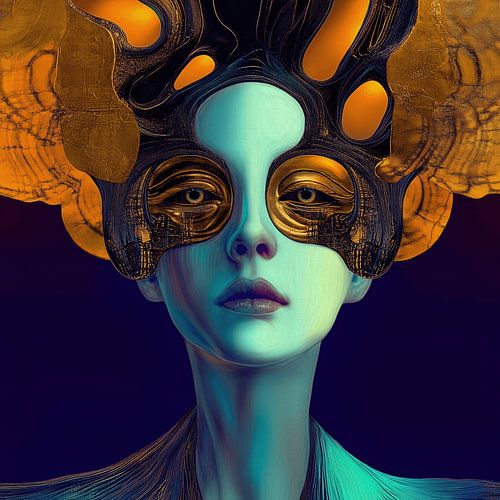 Female portrait with headdress