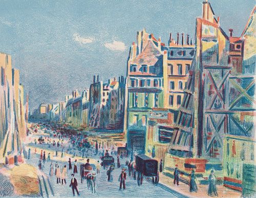 Maximilien Luce, Rue Reamur, 1896, litho