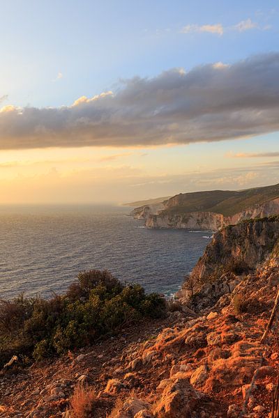 Sunset on the coast of the Greek island Zakynthos by Matthijs de Rooij