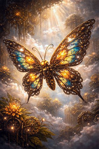 Der goldene Steampunk-Schmetterling von Eric Nagel