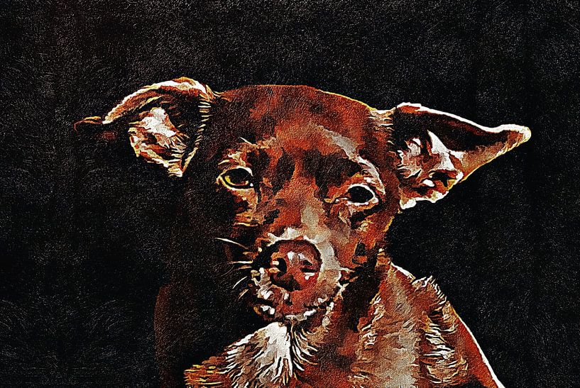 Brown Miniature Pinscher Portrait by Dorothy Berry-Lound