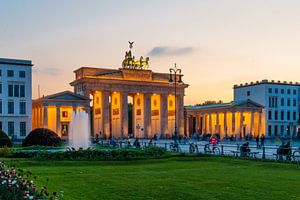 La porte de Brandebourg au crépuscule, Berlin Mitte