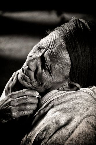 Diep gelovige vrouw.