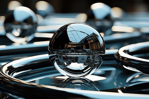 3D abstract met bollen en ronde vormen