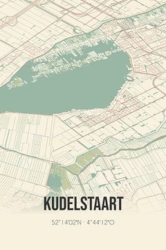 Vintage landkaart van Kudelstaart (Noord-Holland) van MijnStadsPoster