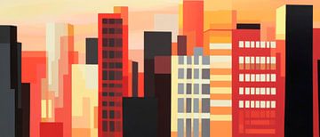 Urban play of colours at sunset by Poster Art Shop