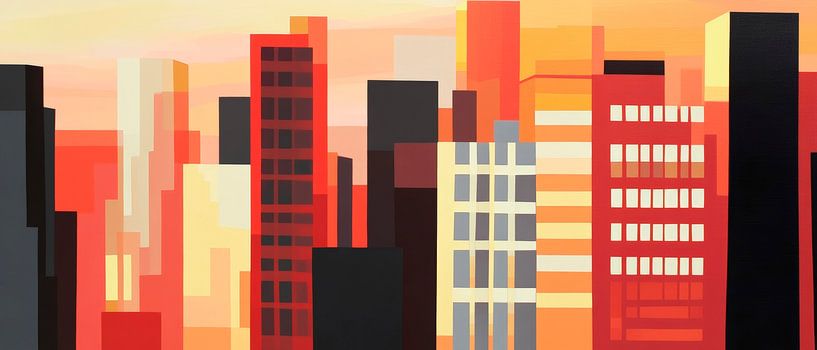 Jeu de couleurs urbain au coucher du soleil par Poster Art Shop